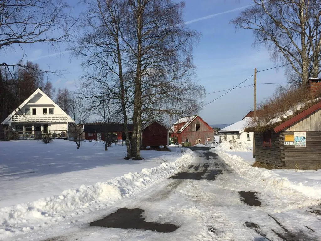 Klokkerstuen gård om vinteren