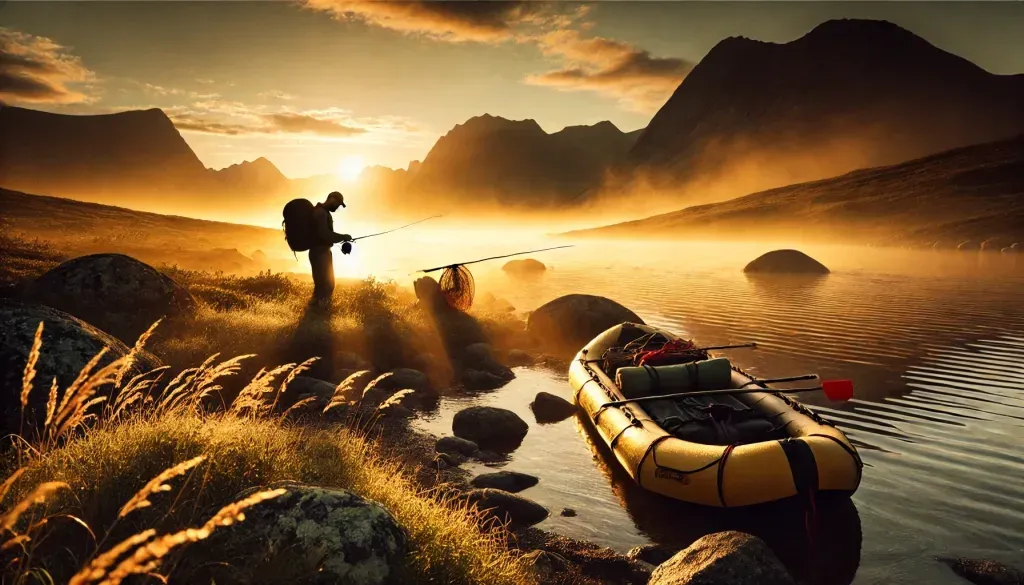 Beste fluefiske i Norge på en Packraft i Finnmark og Troms.