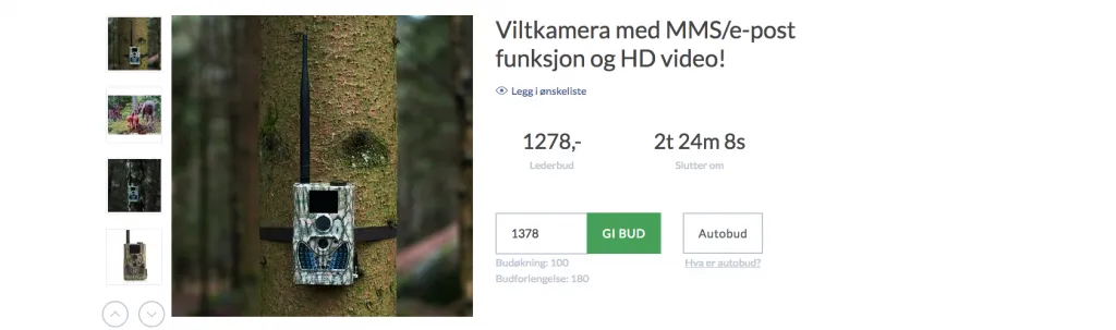 Scoutguard kamera fra netthandelen.no
