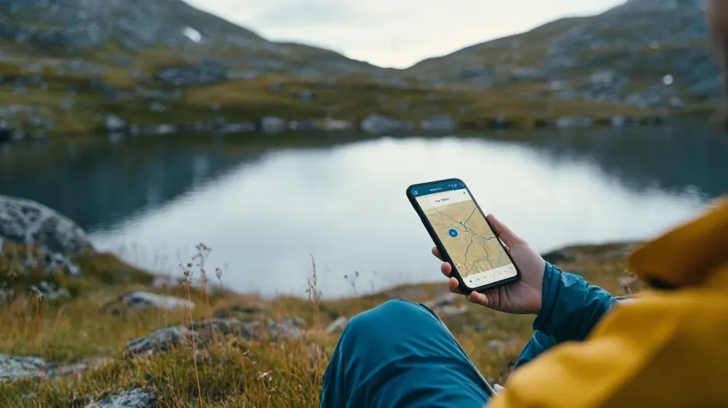 Fisketur på Finnmarksvidda med Rodroute mobil app.